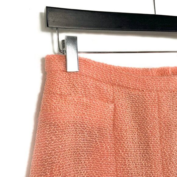 Chanel 00T Coral Chiffon Accent Tweed Skirt - Picture 3 of 8